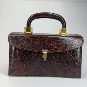 Meyers Vintage Kunstleder Kroko Box Geldbörse 8x5x3 Made in USA - BESCHÄDIGT - Bild 1 von 16