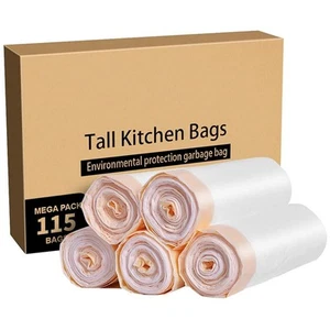 MEIDONG TRASH BAGS, GARBAGE BAGS 13 GALLON STRONG BAGS FOR TRASH,115CT - WHITE - Picture 1 of 5