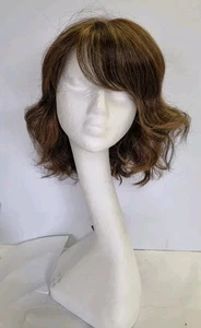 Modacryl brünett blond mittelwellig Perücke hitzefreundlich UVP 500£ REF 0036 - Bild 1 von 11