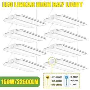 8Pack 3000K/4000K/5000K LED Linear High Bay Light 150W Warehouse Ceiling Fixture - Picture 1 of 15