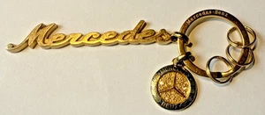 Authentic Mercedes-Benz Gold Classic Lettering Key Chain | Swarovski Crystals - Bild 1 von 5