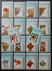 AITUTAKI Cook Islands 1967 MNH Plate Number Flowers Scott 199-217 Superb 3486-2 - Picture 1 of 2