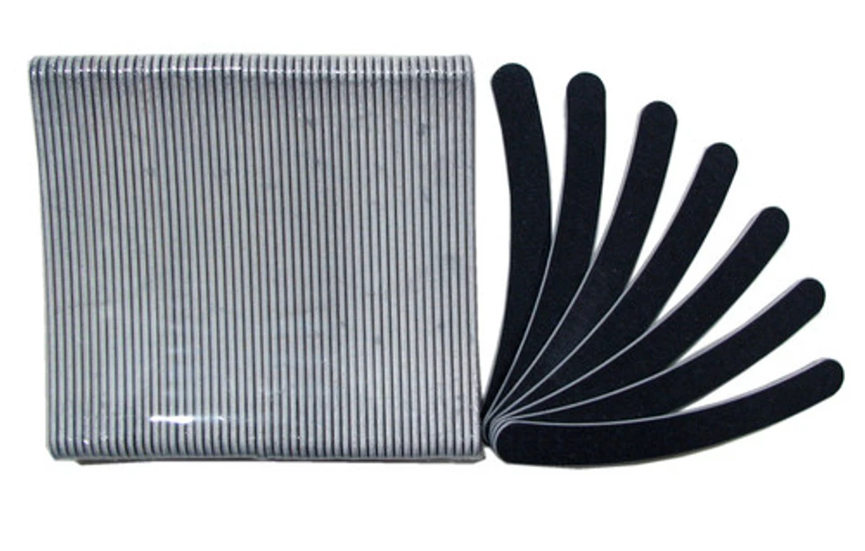 Стандартные черные изогнутые моющиеся пилки для ногтей салона красоты зернистость 180/180 банан - Изображение 1 из 1