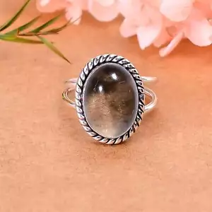 Smoky Quartz Gemstone 925 Sterling Silver Jewelry Ring, Handmade Ring, For Her - Picture 1 of 4