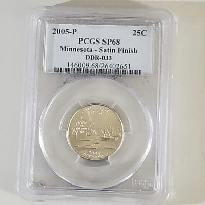 2005 P Minnesota Quarter PCGS SP-68 Extra Tree DDR-033 Satin Finish Error - Image 1 of 4