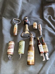 Mini Beer Bottle Openers. Schlitz,Miller, Seagram’s, Ancient Age, Bud Lighter + - Picture 1 of 8