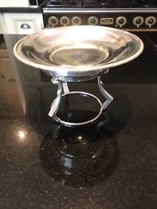 vintage silver plated holy communion wafer plate snd stand - Picture 1 of 10