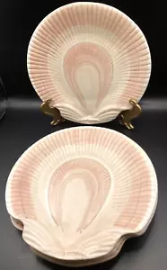 Vintage Set of 4 Signed Fitz and Floyd Pink Seashell Shell Plates 1981 - Picture 1 of 5