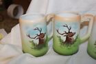 Lot Of 4 Ceramic Steins Or Mug Marked Austria With Deer Or Stag Design