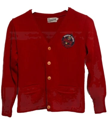 Vintage anos 50 San Juan Capistrano Mission School. Colete blazer vermelho com botões O.C. - Imagem 1 de 4