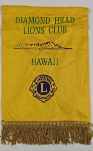 Vintage LIONS International Club Banner Flagge DIAMOND HEAD HAWAII - Bild 1 von 3