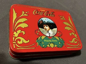 Coca Cola Hinged Tin with Playing Cards Vintage - Picture 1 of 6