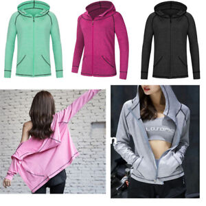 Lady Hoodie Spring M-2X Color Running Yoga Compression Full Zip Athletic Jacket