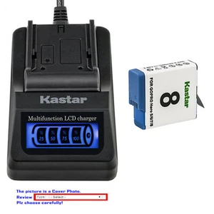Kastar Battery LCD Quick Charger for GoPro AHDBT-801 Hero 8 & GoPro HERO8 Silver - Picture 1 of 12