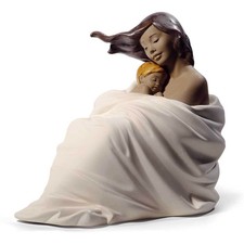 NAO 'Dormendo con la mamma' Figura Statua Porcellana 23x14cm