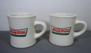 PAIR Vintage Krispy Kreme Doughnuts Coffee Mug - Heavy Diner Style. - Picture 1 of 3