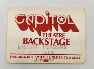 Missing Persons & Nite Caps Backstage Pass Kapitol Theater 1983 - Bild 1 von 2