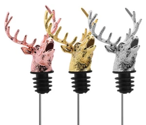 Versatore testa di cervo vino rosso aeratore accessorio bottiglia tappo versatore testa di cervo - Foto 1 di 13