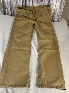 Levi Strauss 514 Jeans Mens 34 x 30 Tan Khaki Straight Leg Workwear Denim Pants - Picture 1 of 7