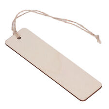 50Pcs 4.7x1.3in Blank Rectangle Wooden Craft Bookmark Glossy Rounded Edge Hang