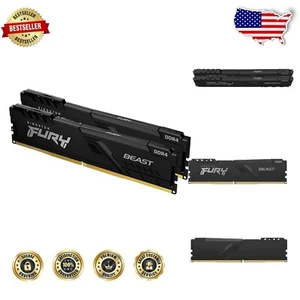 Fury Beast 64GB DDR4 3200MHz CL16 Desktop Memory Kit - High Performance Upgrade - Picture 1 of 11