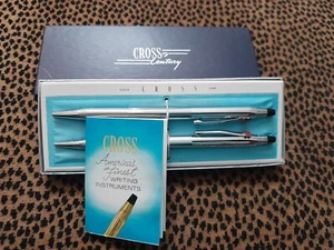 VTG. CROSS Century Pen & Pencil Set No. 3501 Chrome Advertising Frisco Railroad - Picture 1 of 5
