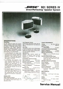 Bose service manual  für 901 Series IV englisch  Copy - Bild 1 von 1