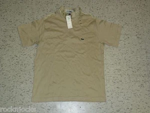 Lacoste Vintage 80er 90er Original Hemd Gr. Medium BRANDNEU Etikett Knopf Kragen hellbraun - Bild 1 von 5
