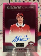 2020-21 O-Pee-Chee Platinum ALEXANDER ROMANOV Matte Pink Rookie Auto 54/99 #R-AR