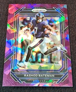 2022 Panini Prizm Purple Cracked Ice /225 Rashod Bateman #21 Ravens - Picture 1 of 2