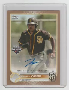 JAMES WOOD Nationals 2022 Topps Pro Debut Autograph GOLD #PD-132 SP RC AUTO #/50 - Picture 1 of 2