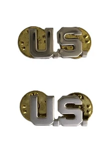 GENUINE United States Air Force U.S.A.F. Officers's 'U.S.' collar badges F/Size - Picture 1 of 2