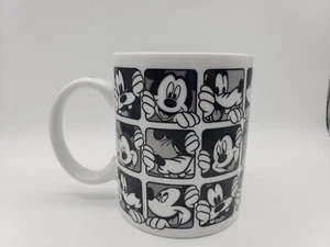  Disney ZRIKE Character Grid Print Coffee Mug Cup Black & White Mickey Goofy M8 - Picture 1 of 7