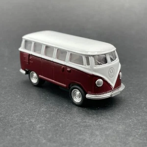 Kinsmart Pull Back 1962 '62 Volkswagen VW Classical Bus Red/White Diecast 1/64 - Picture 1 of 8