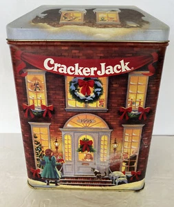 Cracker Jack Holiday Village Limited Edition Tin Beautiful Design Vintage - Picture 1 of 11