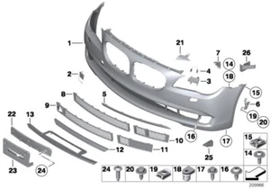 BMW 7 SERIES F01/F02, 03/09-09/15 FRONT BUMPER 51117238751 - Picture 1 of 8