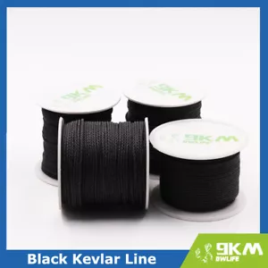 Black Braid Kevlar Line Utility Cord Paracord Camping Tactical made with Kevlar - Picture 1 of 25