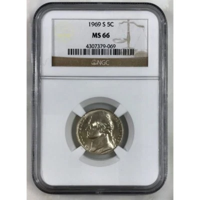 1969 S Jefferson Nickel NGC MS66 #906999 - Image 1 of 4