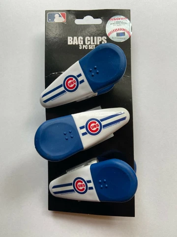 Chicago Cubs MLB snack bag chip clip with magnet 3 pack - 3 inch kitchen gadget Cover