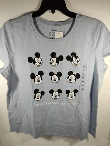 Disney Mickey Mouse Women's Size XL Lt Blue Graphic T-Shirt NWT - Picture 1 of 4
