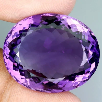 Oval Cut Natural Unheated Purple Amethyst Uruguay 40.70ct 25x20mm Big Gemstone - Image 1 of 4