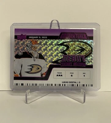 2022-23 Upper Deck Credentials Lukas Dostal Debut Ticket Access 01/10 Jersey # - Image 1 of 2