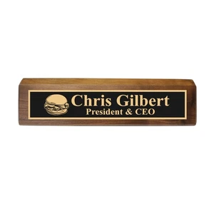 Desk Wedge Name Plate - PERSONALIZED - Hamburger - 11 Inches - Picture 1 of 10