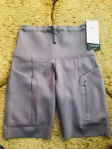 Nike Go High-Waisted Biker Shorts Firm Support Womens XS DQ5923 Purple NWT $70- - Picture 1 of 5