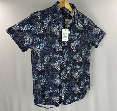 Robert Graham Button-Up Swim Shirt Mens XL Beach Floral Blue Stretch Lightweight - Image 1 of 4
