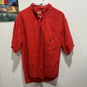 Camicia Bugle Boy Company rossa con bottoni vintage uomo taglia XL manica corta - Foto 1 di 4