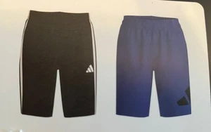 ADIDAS Shorts XL (18/20) 2-Pack Youth Boys' Athletic Black Blue #AG10384 NEW! - Picture 1 of 3