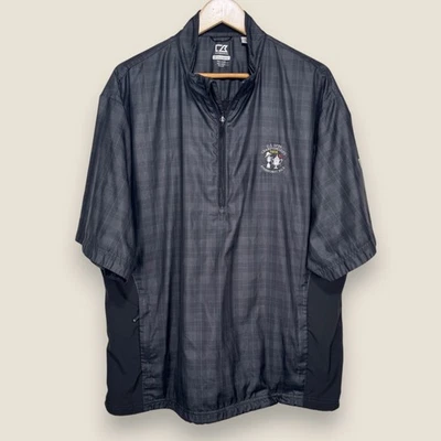 US Open Pinehurst No. 2 Cutter & Buck WeatherTec Golf Jacket Men XL Gray Check - Image 1 of 4