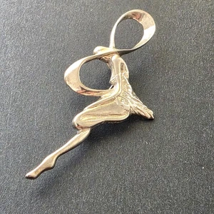 Vintage Sterling Silver Electroformed Pin Brooch / Pendant Lonely Woman Signed - Picture 1 of 10