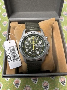 Seiko SND377P2 Chronograph Military Watch Blue Dial 100M Japan Import - Picture 1 of 8